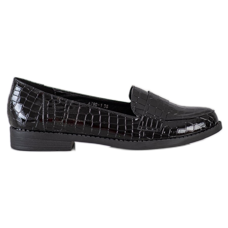 SHELOVET Mocasines lacados en negro