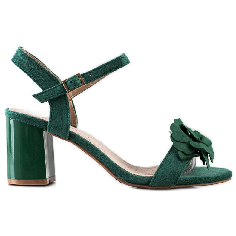 S. BARSKI Sandalias Con Flor S.BARSKI verde