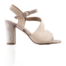 S. BARSKI Sandalias Con Tacón Decorativo S.BARSKI beige
