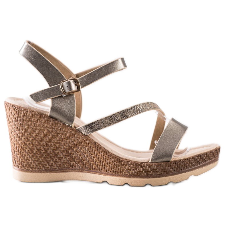 Sabatina Sandalias plateadas en cuña beige