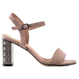 S. BARSKI Sandalias Kalsic con Tacón Decorativo beige