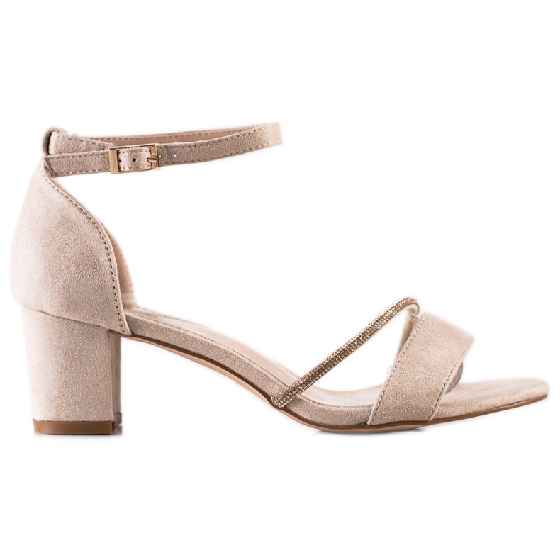 Goodin Sandalias Elegantes Con Circonita beige dorado