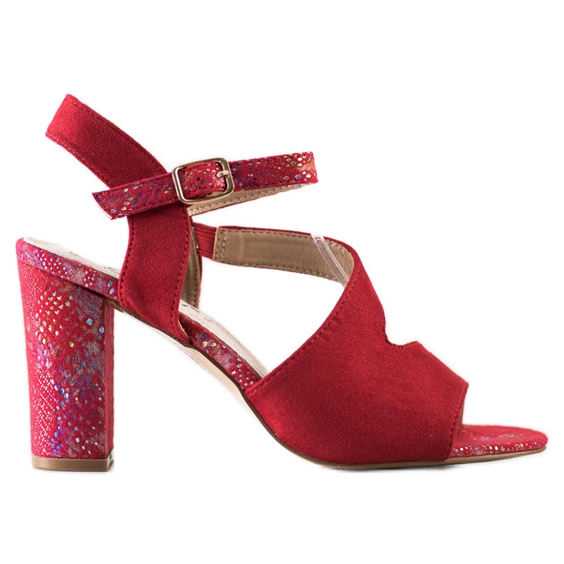 S. BARSKI Sandalias Con Tacón Decorativo S.BARSKI rojo plata