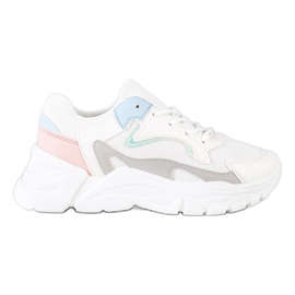 SHELOVET Zapatillas con estilo en la plataforma blanco azul rosado gris
