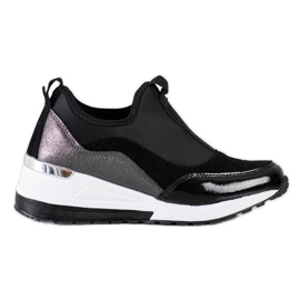 Goodin Zapatillas de cuero con cuña negro