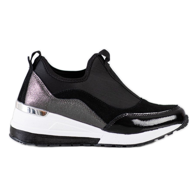 Goodin Zapatillas de cuero con cuña negro