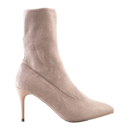 Sabatina Botas de primavera con tacón alto beige