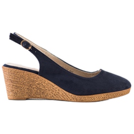 Goodin Bombas de cuña cómodas azul marino