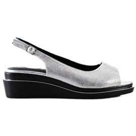 Goodin Sandalias plateadas brillantes plata