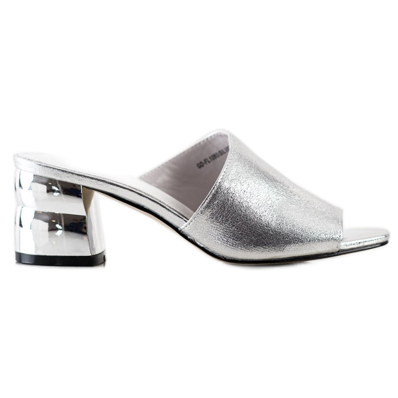 Goodin Pantuflas Con Tacón Decorativo plata