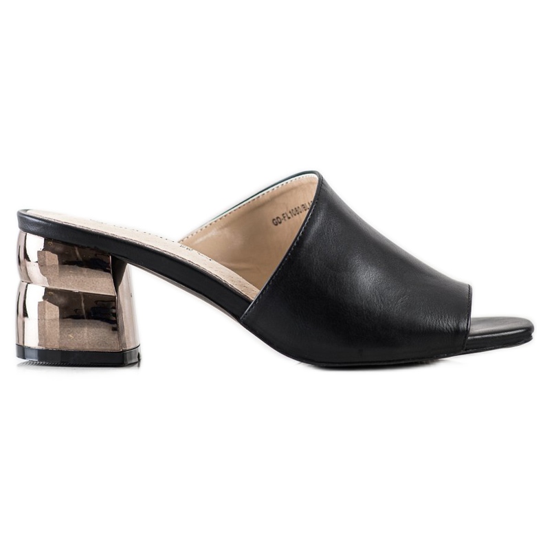 Goodin Pantuflas Con Tacón Decorativo negro Goodin Pantuflas Con Tacón Decorativo negro