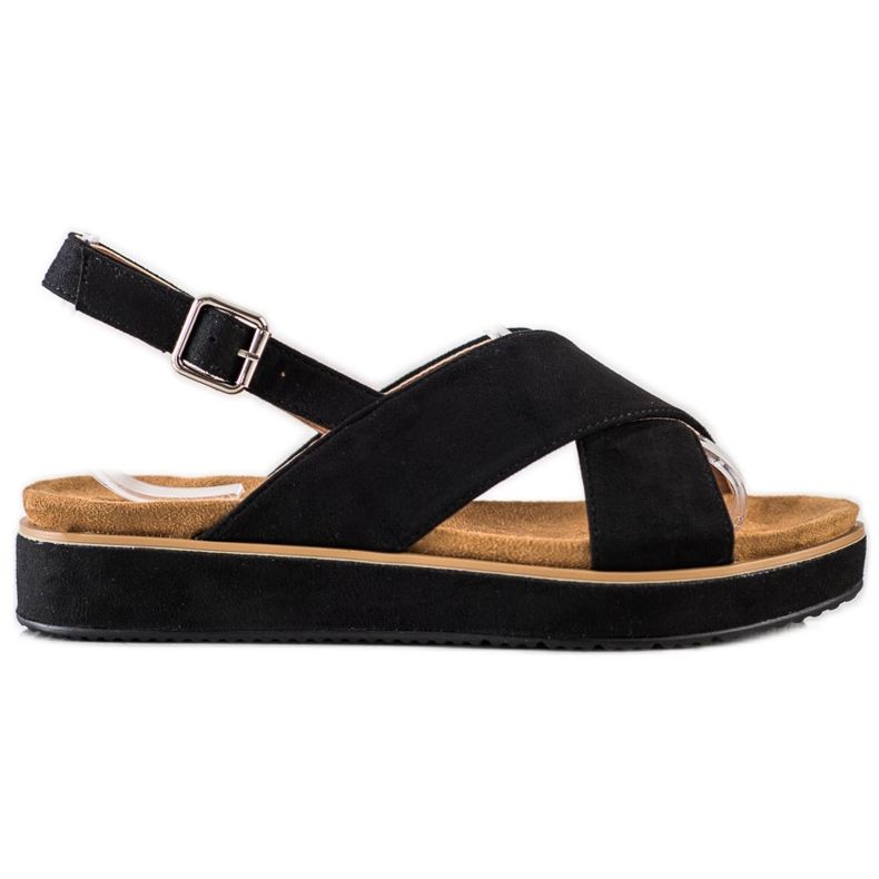 Goodin Sandalias negras en la plataforma negro