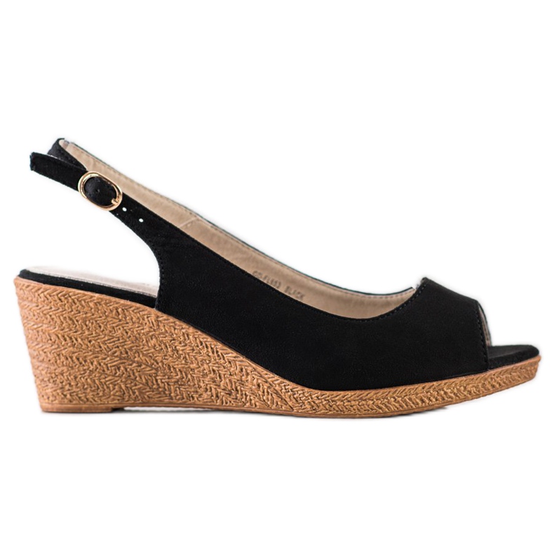 Goodin Sandalias de cuña casual negro