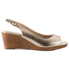 Goodin Sandalias de cuña casual dorado