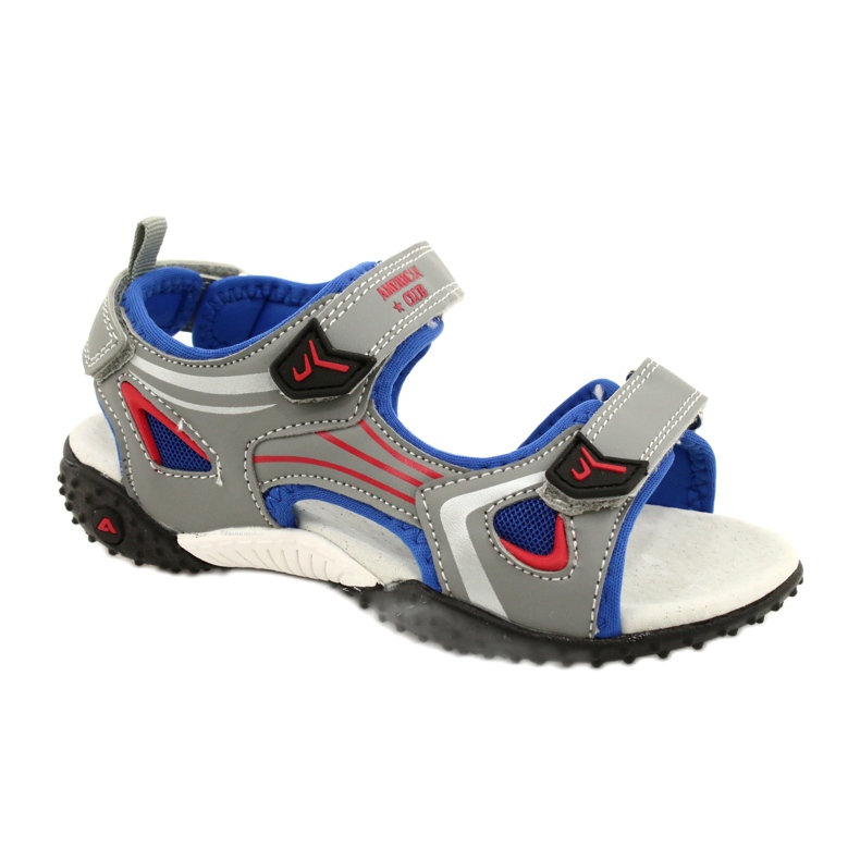 American Club Sandalias grises Inserto de cuero para niños American