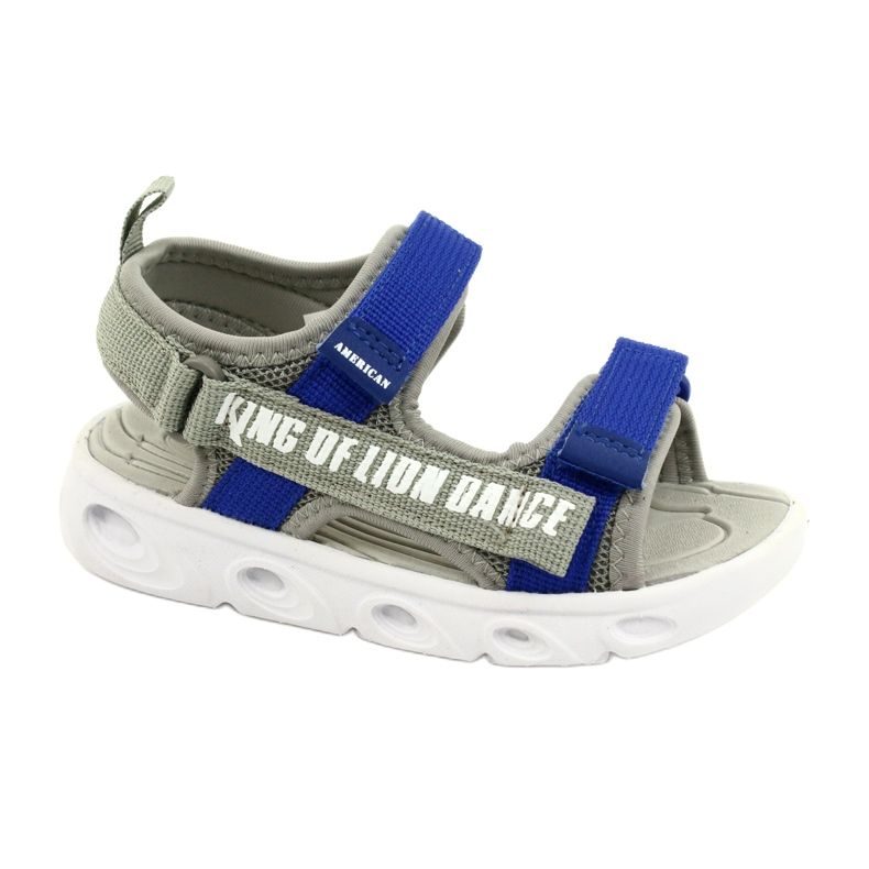 American Club Sandals Boys With Velcro Foam Insole RL27/21 Gray gris
