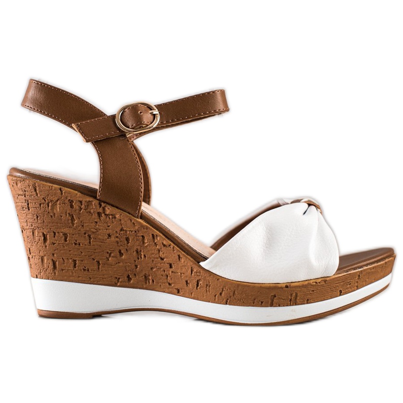 Sandalias de moda en cuña Sergio Leone blanco marrón