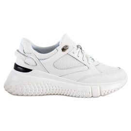 Weide Zapatillas blancas con purpurina blanco