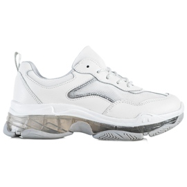 Goodin Zapatillas de cuero blanco