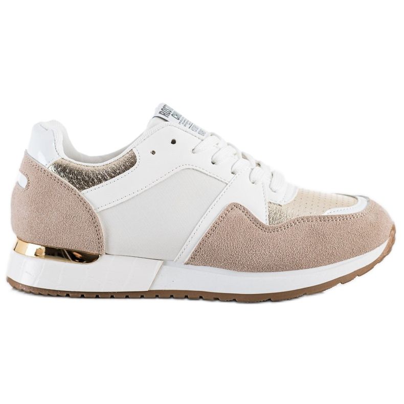 SHELOVET Zapatillas con estilo BLANCO Y BEIGE SHELOVET Zapatillas con estilo BLANCO Y BEIGE