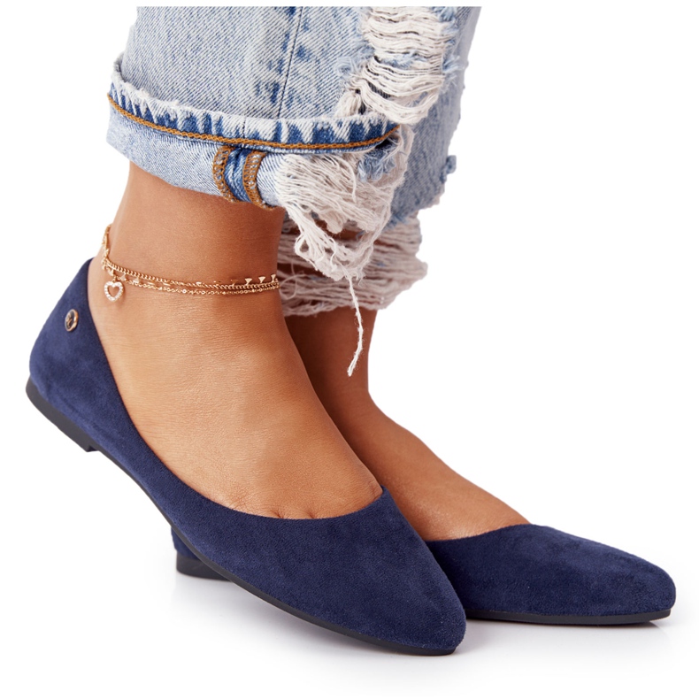 Bailarinas Ante Sergio Leone BL622 Azul Marino