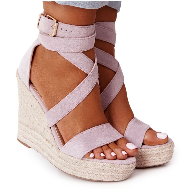 MSMG Sandalias Cuña Trenzada Violeta Lanzarote MSMG Sandalias Cuña Trenzada Violeta Lanzarote