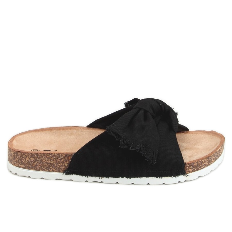 Black WS11 Pantuflas de corcho de algodón negro