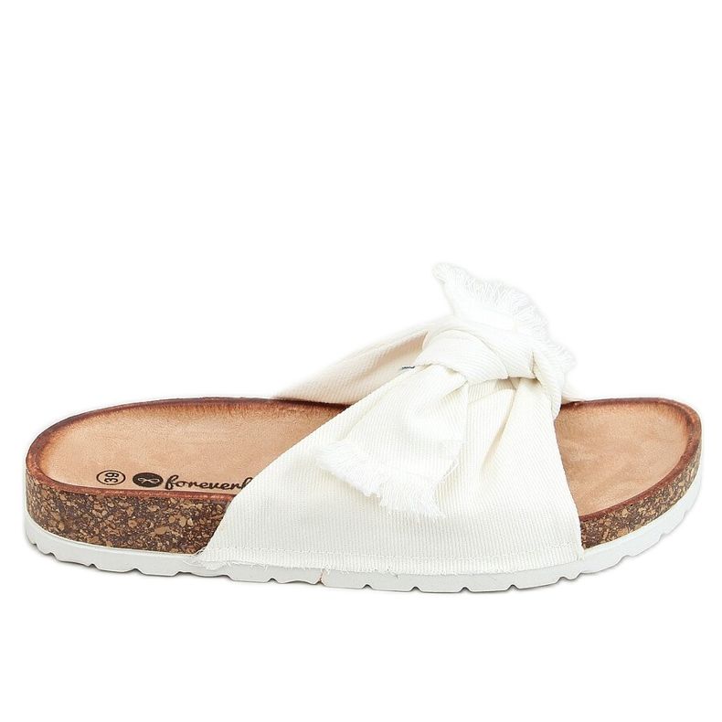 Blanco WS11 Pantuflas de algodón blanco Blanco WS11 Pantuflas de algodón blanco