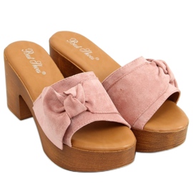 Pantuflas ala Zuecos rosa YL-3M127 Rosa rosado