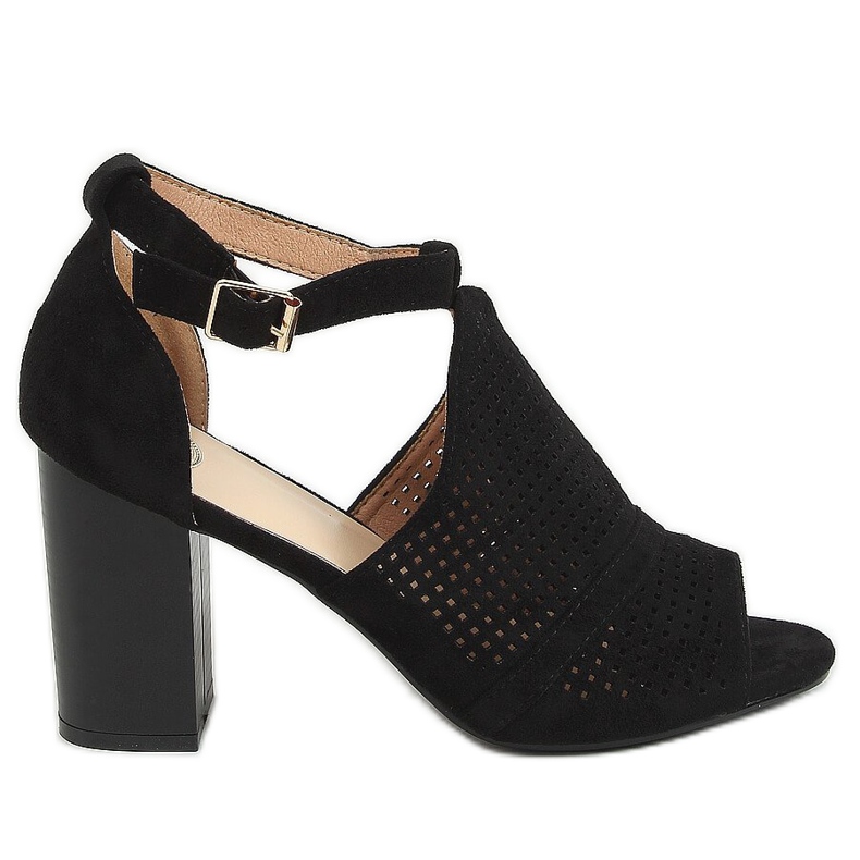 Sandalias negras de tacón abierto CZ-10220 Black negro