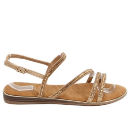 Sandalias con circonitas doradas SM0023 Dorado