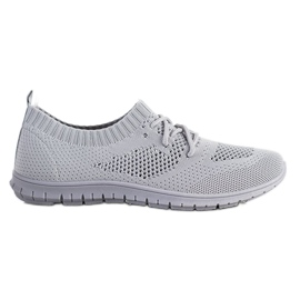 SHELOVET Zapatillas grises caladas