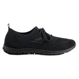 SHELOVET Zapatillas negras caladas negro