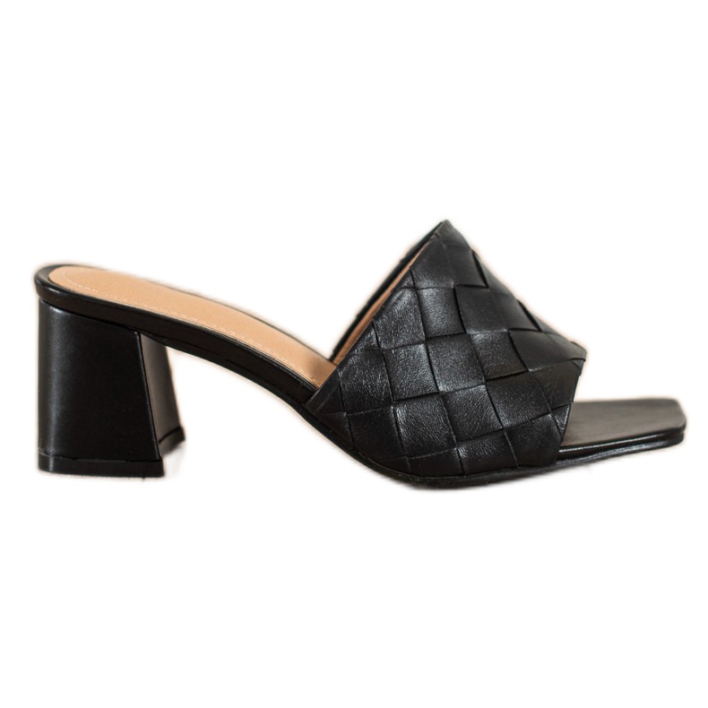 SHELOVET Pantuflas de mujer acolchadas negras negro