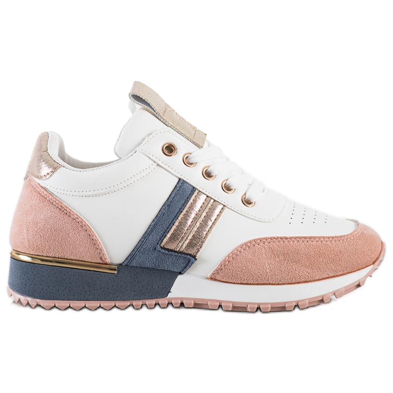 SHELOVET Zapatillas con aplicación de ante blanco multicolor