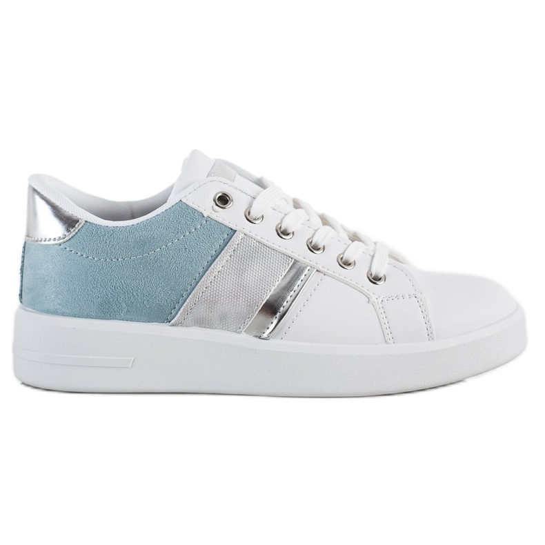 SHELOVET Calzado deportivo con aplicación de ante blanco azul SHELOVET Calzado deportivo con aplicación de ante blanco azul