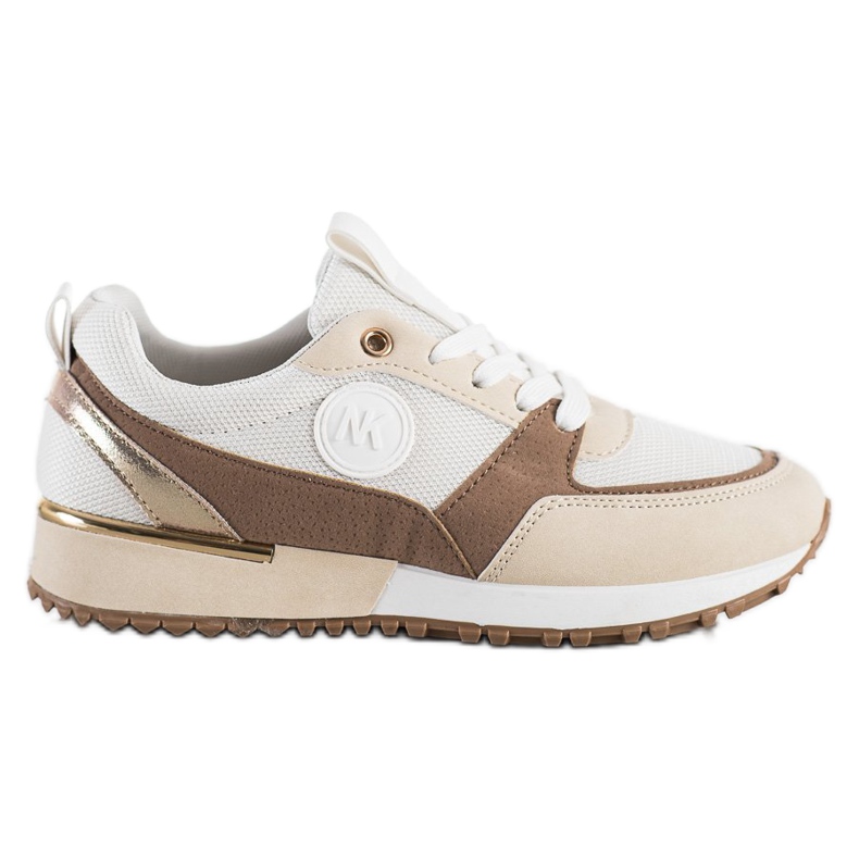 SHELOVET Zapatillas de deporte BLANCAS Y BEIGE de moda blanco