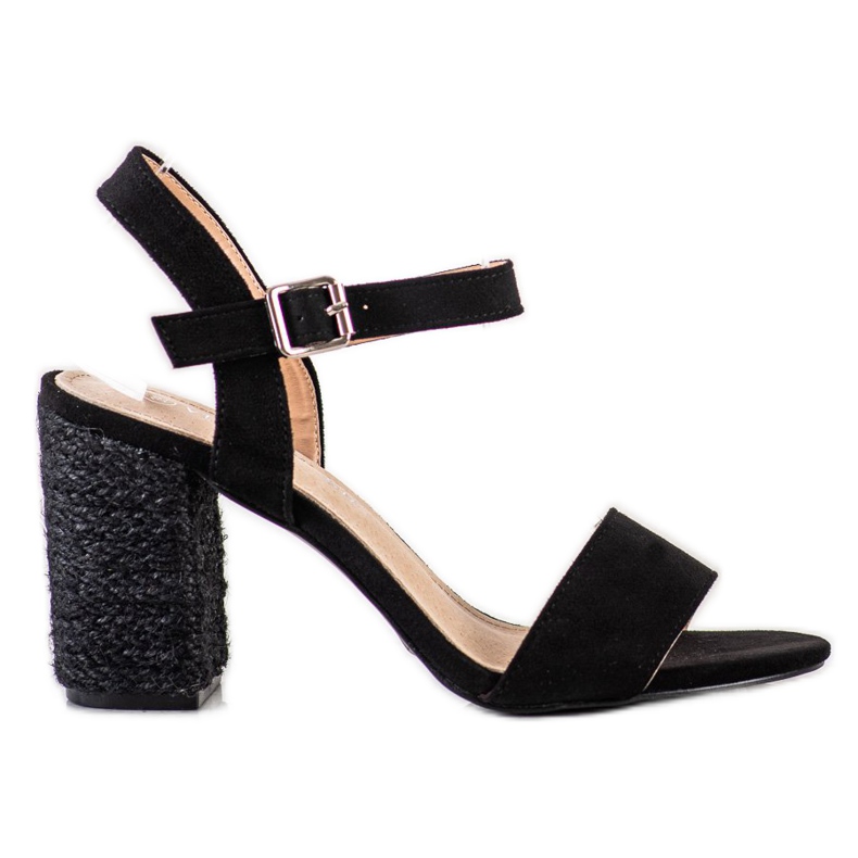 Sandalias Tacón Trenzado VINCEZA negro
