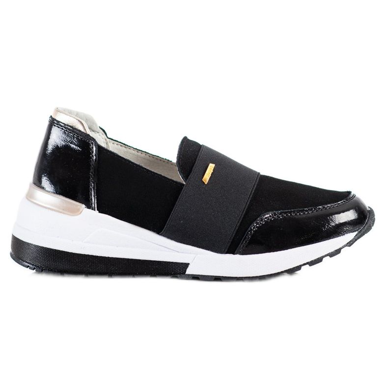 Goodin Zapatillas de cuero negras negro