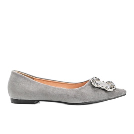 Bailarinas grises decoradas con piedras brillantes Bailarinas grises decoradas con piedras brillantes