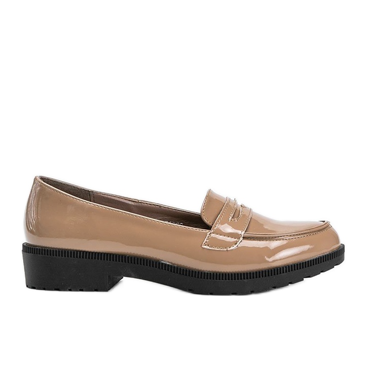 Mocasines Sis lacados en beige