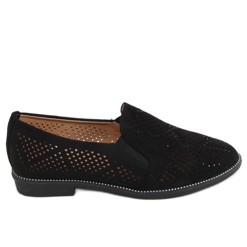 Mocasines negros calados YT-62 Black