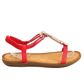 Sandalias de mujer rojas H075 Rojo