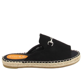 Zapatillas alpargatas negras con hebilla 8294 Negro