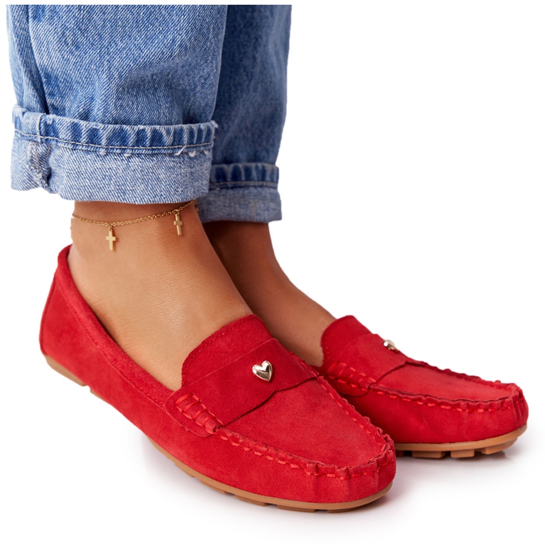 S.Barski Mocasines de ante de mujer de S. Bararski Red rojo