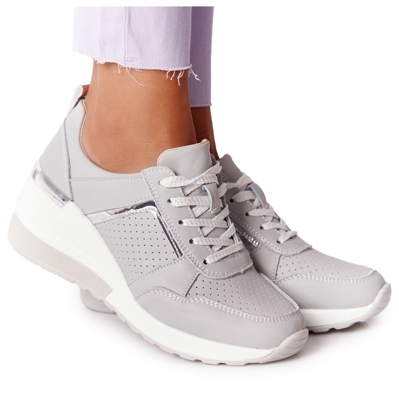 Zapatillas de Piel con Cuña S.Barski Gris