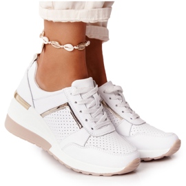 Zapatillas de Piel con Cuña S.Barski Blanco