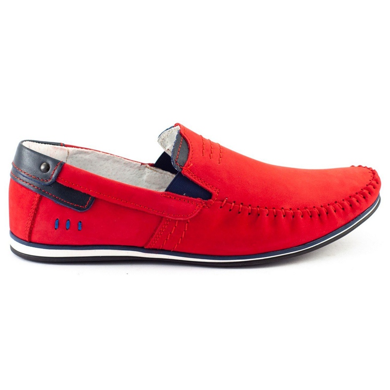 KOMODO Mocasines piel hombre 876 rojo azul marino