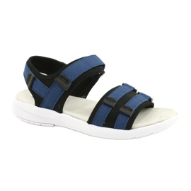 American Club Sandalias deportivas femeninas Inserto de cuero deportivo RL45/21 Black and Navy Blue negro