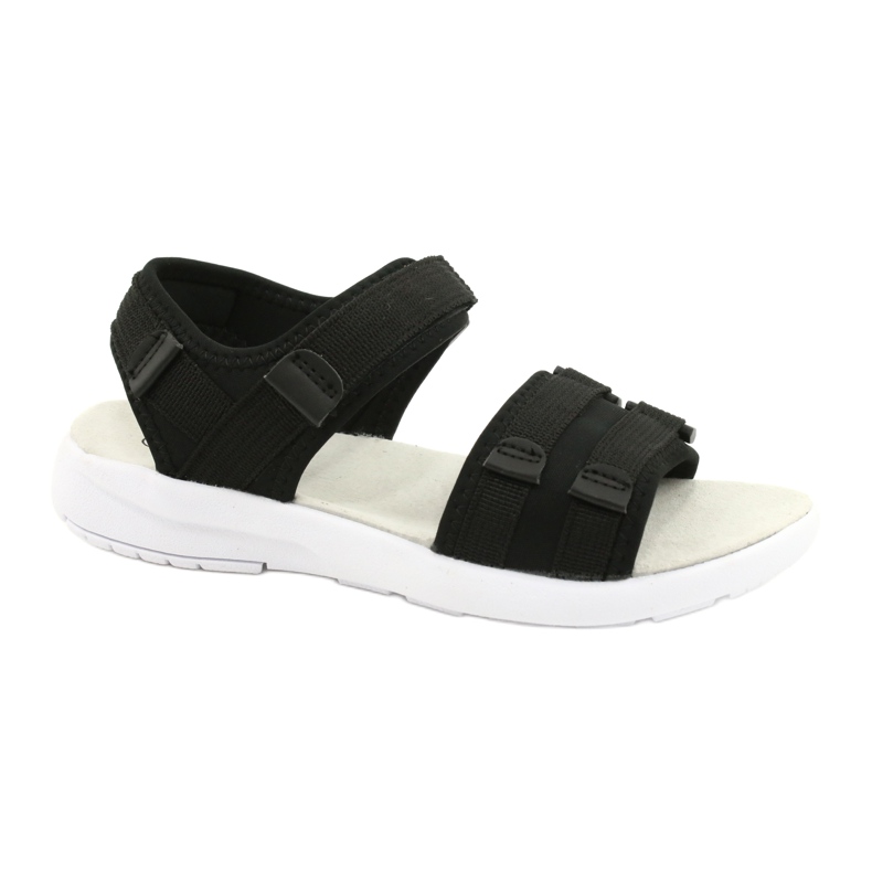 American Club Sandalias femeninas Inserto de cuero deportivo RL45/21 Negro
